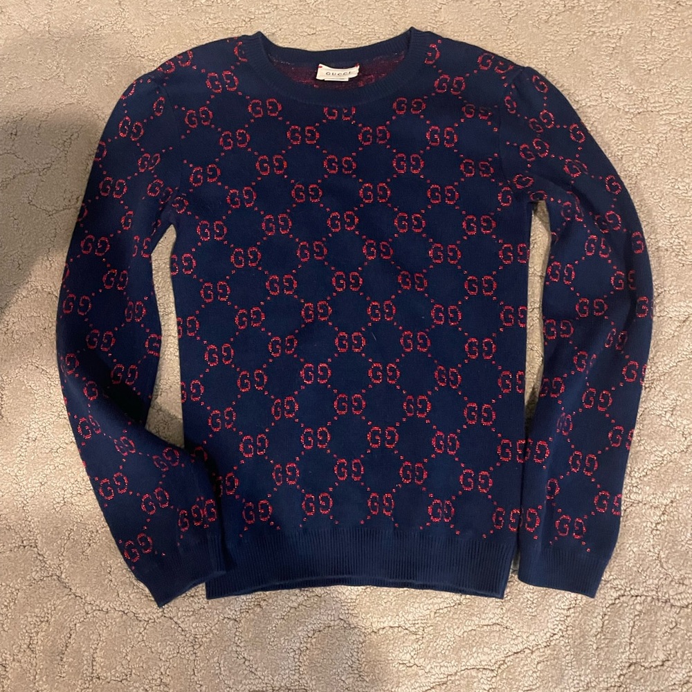 Kid Navy and Red Patterned Sweater